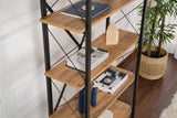 Boekenkasten - Industriële boekenkast dennenhout melamine Ely - zwart frame - 180x90 cm - Dimehouse