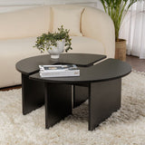 Tavolino Rotondo Moari Melaminico Nero 90 cm