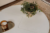 Salontafels - Ronde Salontafel Moari Houtlook Wit Melamine 90 cm - Dimehouse