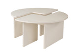 Salontafels - Ronde Salontafel Moari Houtlook Wit Melamine 90 cm - Dimehouse