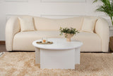 Salontafels - Ronde Salontafel Moari Wit Melamine 90 cm - Dimehouse