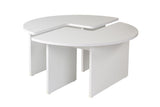 Salontafels - Ronde Salontafel Moari Wit Melamine 90 cm - Dimehouse