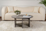Salontafels - Ronde Salontafel Moari Beton Look Grijs Melamine 90 cm - Dimehouse