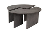 Salontafels - Ronde Salontafel Moari Beton Look Grijs Melamine 90 cm - Dimehouse