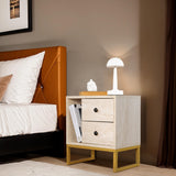 Comodino Melaminico Beige Pulsar - Cornice Oro