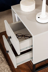 Comodino Pulsar in melaminico grigio - Struttura nera