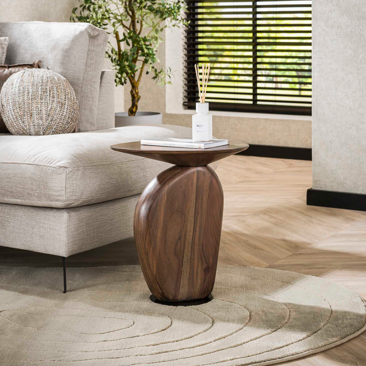 Tavolino Acacia Glaze Brown 45x36x50 cm