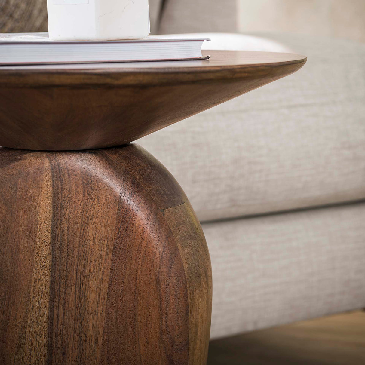 Tavolino Acacia Glaze Brown 45x36x50 cm