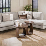 Tavolino Nore Massello di Acacia Marrone 60x60x46 cm