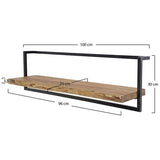 Mensola da parete Aberdeen DH Interior Acacia LxLxH 105x36x13 Legno di acacia Bianco Indicazione dimensione foto