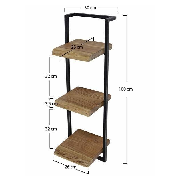 Mensola da parete Aberdeen DH Interior Acacia LxPxH 104x36x13 Legno di acacia Bianco Indicazione dimensione foto