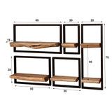 Wandplanken - Set van 5 wandplanken Viggo acaciahout metaal - Dimehouse