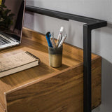 Bureaus - Zwevend Bureau Industrieel Naomi Acaciahout 2 lades 120x38x37 cm - Dimehouse