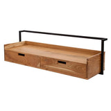 Bureaus - Zwevend Bureau Industrieel Naomi Acaciahout 2 lades 120x38x37 cm - Dimehouse