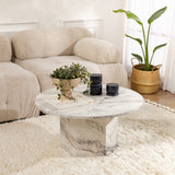 Salontafels - Ronde Salontafel Vano Marmerlook 80 cm - Dimehouse