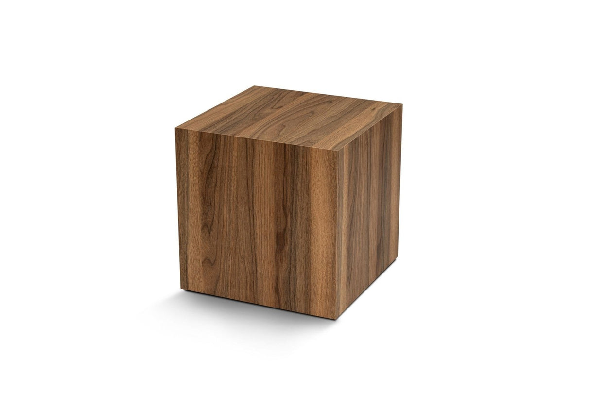 Bijzettafels - Moderne Bijzettafel Kuub Vierkant Walnoot look - 45x45x50 cm - Dimehouse
