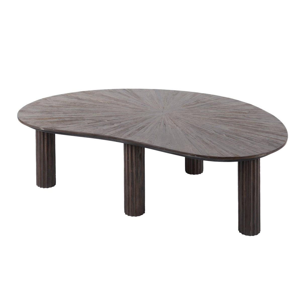 Salontafels - Salontafel Myla Organisch Teakhout Bruin 110 cm - Japandi - Dimehouse