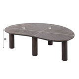 Salontafels - Salontafel Myla Organisch Teakhout Bruin 110 cm - Japandi - Dimehouse