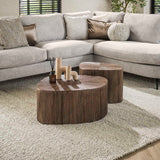 Salontafels - Salontafel set van 2 Myla Vierhoekig Teakhout Bruin - Japandi - Dimehouse