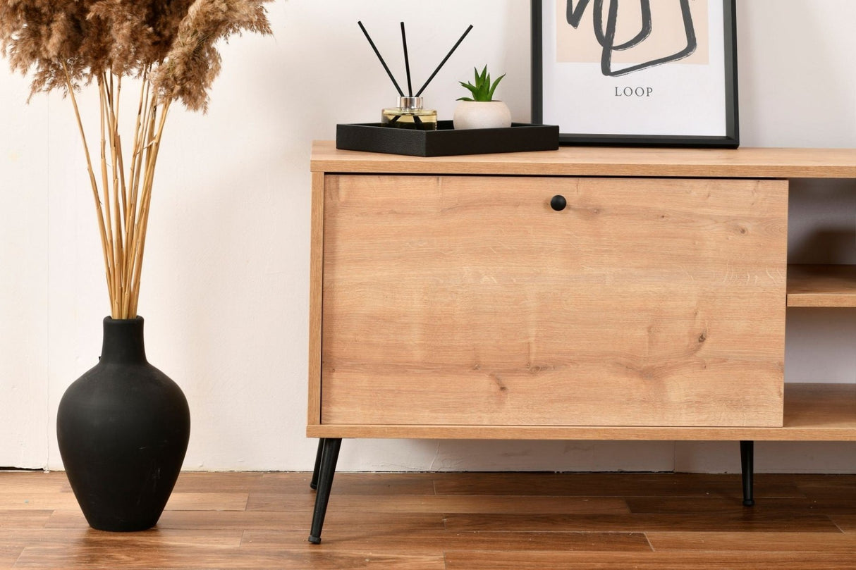 Mobile contenitore Calvin effetto rovere 180 cm Pannello in fibra di legno rivestito melaminico