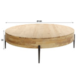 Salontafels - Ronde salontafel Caro acaciahout Ø120 cm naturel - Dimehouse