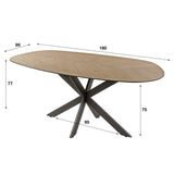 Eettafels - Organische Eettafel Annemé Visgraat 180 x 95 cm - Dimehouse