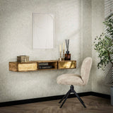 Kaptafels - Mira Hangende Kaptafel Mango Zand Brass 123 cm - Dimehouse