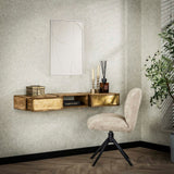 Kaptafels - Mira Hangende Kaptafel Mango Zand Brass 123 cm - Dimehouse