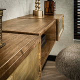 Kaptafels - Mira Hangende Kaptafel Mango Zand Brass 123 cm - Dimehouse