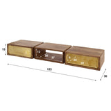 Kaptafels - Mira Hangende Kaptafel Mango Zand Brass 123 cm - Dimehouse