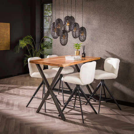 Bartafels - Industriële Bartafel Kevin 140 cm Kruispoot - Dimehouse