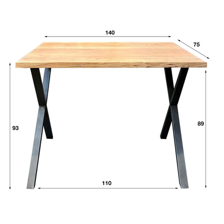 Bartafels - Industriële Bartafel Kevin 140 cm Kruispoot - Dimehouse