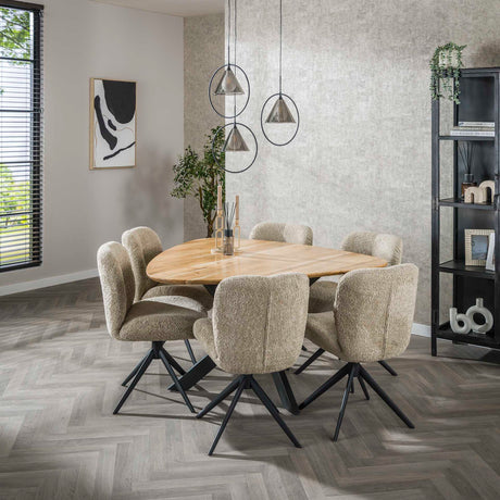 Tavolo da pranzo triangolare in legno massello di acacia 135 cm