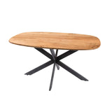 Eettafels - Deens ovale eettafel licht massief acaciahout Tavon 150x90 cm - Dimehouse