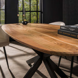 Tavolo da pranzo ovale danese Tavon in legno di acacia 215x105 cm