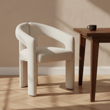 Eetkamerstoelen - Design Eetkamerstoel Beige Bouclé Maro - Volledig Stof - Dimehouse