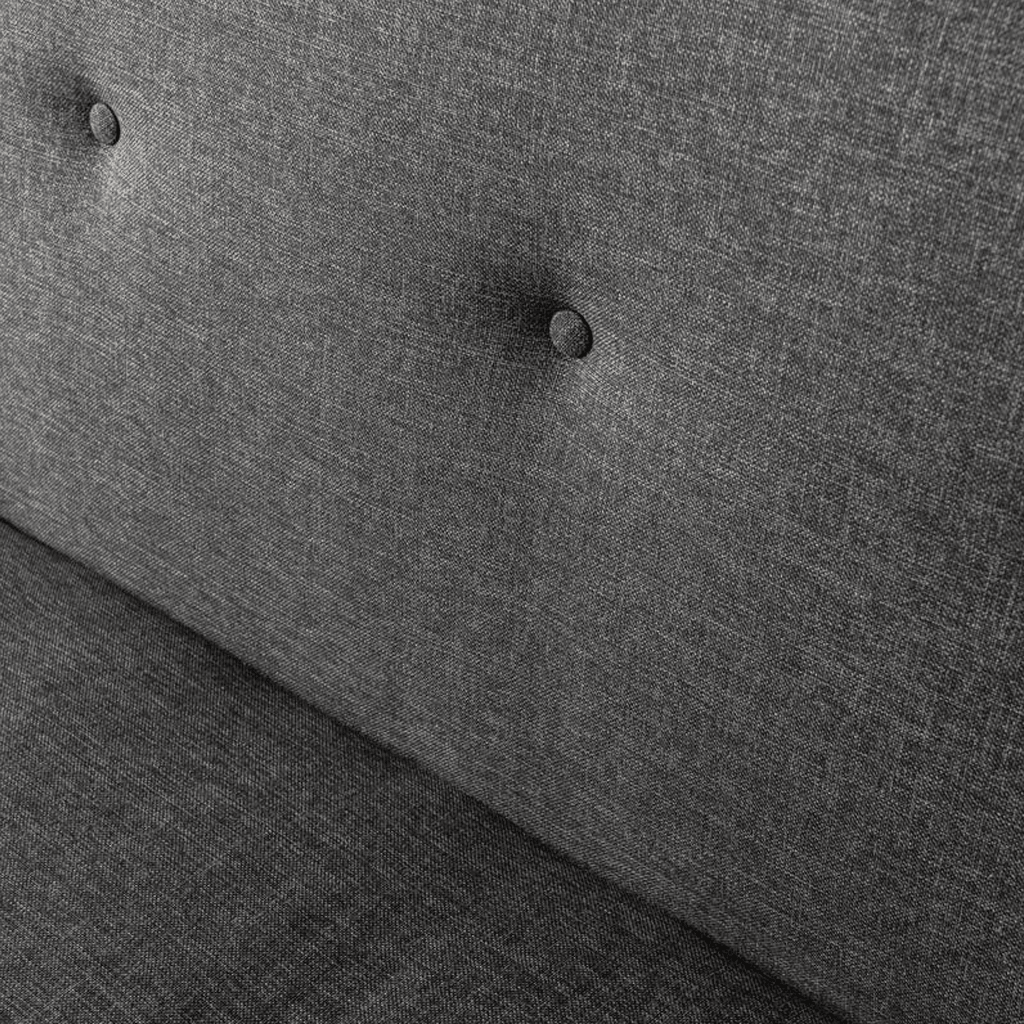 Divano letto in tessuto antracite a 3 posti - 180 cm - Senza braccioli - Zoly