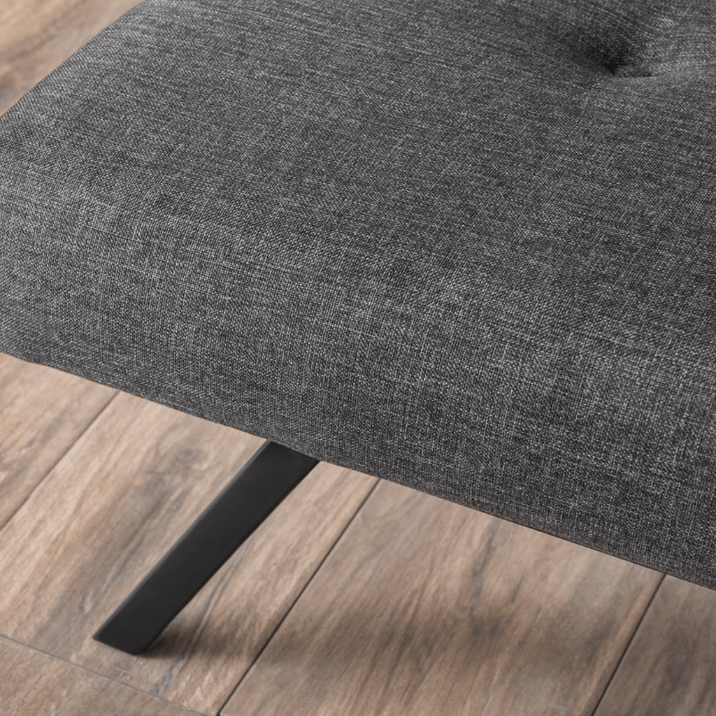 Divano letto in tessuto antracite a 3 posti - 180 cm - Senza braccioli - Zoly