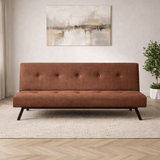 Divano letto Zoly in tessuto marrone a 3 posti - 180 cm - Senza braccioli - Zoly