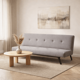 Divano letto in tessuto grigio a 3 posti - 180 cm - Senza braccioli - Zoly