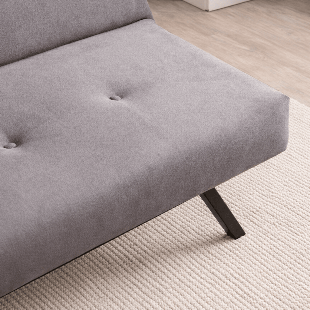 Divano letto in tessuto grigio a 3 posti - 180 cm - Senza braccioli - Zoly