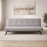 Divano letto in tessuto grigio a 3 posti - 180 cm - Senza braccioli - Zoly