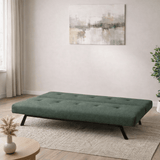 Divano letto in tessuto verde a 3 posti - 180 cm - Senza braccioli - Zoly