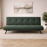 Divano letto in tessuto verde a 3 posti - 180 cm - Senza braccioli - Zoly