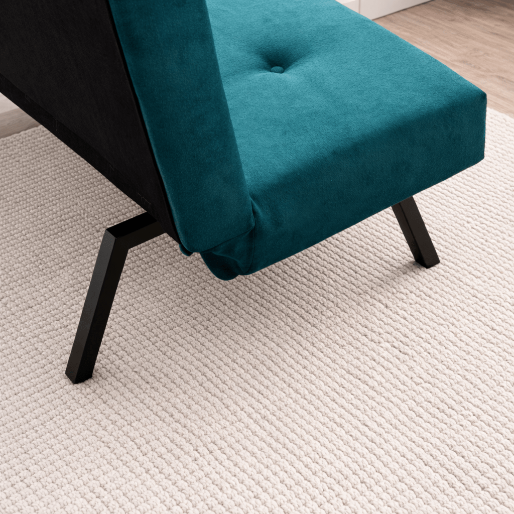 Divano letto Tessuto Blu Petrolio 3 posti - 180 cm - Senza braccioli - Zoly