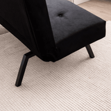 Divano letto in tessuto nero a 3 posti - 180 cm - Senza braccioli - Zoly