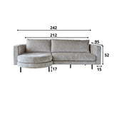 Divano Bella Dimehouse Beige LxPxH 138x98x55 Tessuto Indicazione dimensione foto bianca