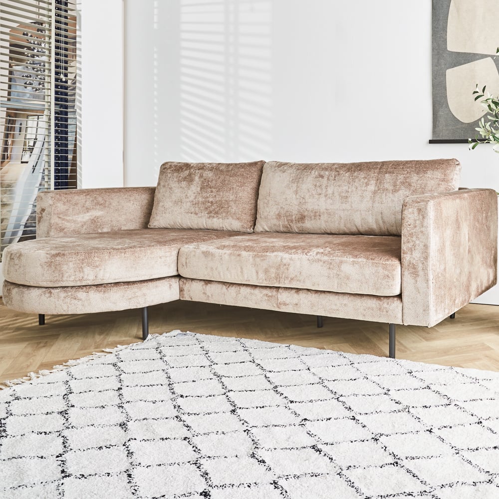 Divano Bella Dimehouse Taupe LxWxH 138x98x55 Tessuto Atmosferica foto diagonale vista frontale