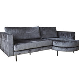 Divano Bella Dimehouse Antracite LxPxH 138x98x55 Tessuto Bianco foto diagonale vista frontale