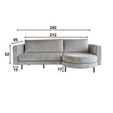 Divano Bella Dimehouse Beige LxPxH 138x98x55 Tessuto Indicazione dimensione foto bianca